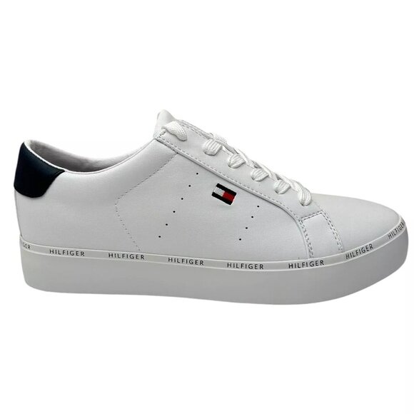 Tommy Hilfiger Women's Henissly Sneaker Size 8.5 White Lace up Casual & Stylish - Picture 2 of 13